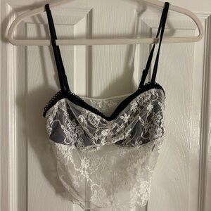 SHEIN Black and White Lace Chemise